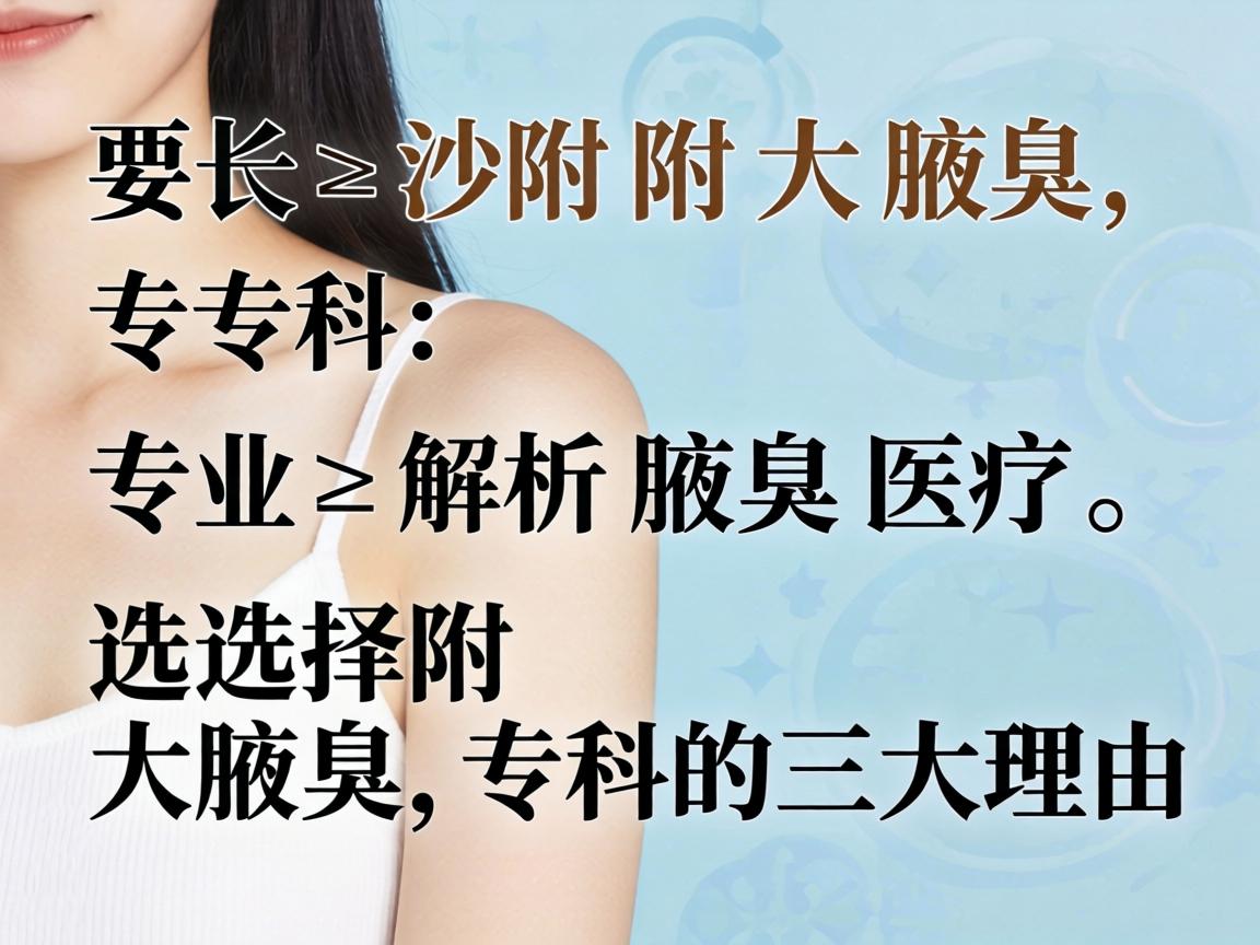 长沙附大腋臭专科，专业解析腋臭医疗，选择附大腋臭专科的三大理由