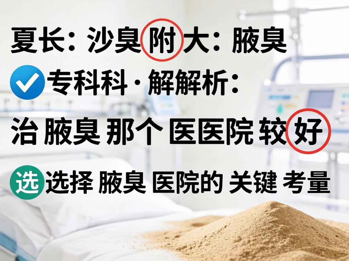 长沙附大腋臭专科解析,治腋臭那个医院较好?选择腋臭医院的关键考量 长沙附大腋臭专科解析,治腋臭那个医院较好?选择腋臭医院的关键考量
