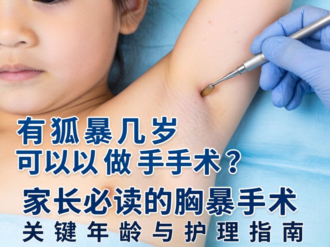 儿童有狐臭几岁可以做手术?家长必读的腋臭手术关键年龄与护理指南 儿童有狐臭几岁可以做手术?家长必读的腋臭手术关键年龄与护理指南